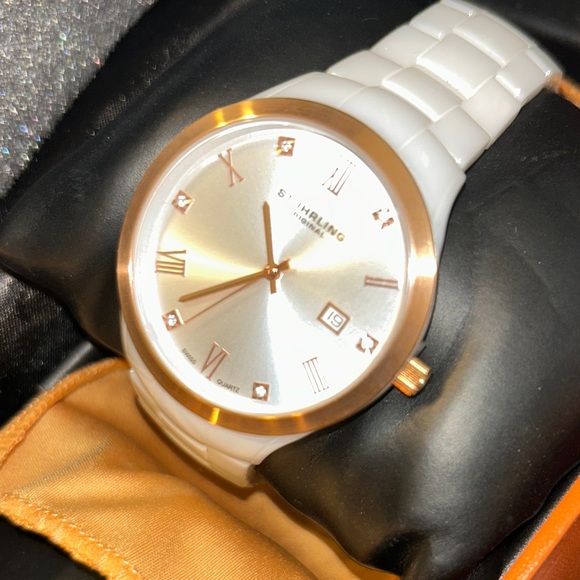 Stuhrling Rose gold Ceramic Watch Original Box🥳🥳❌❌